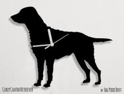 Curly Coated Retriever Dog - Wall Clock Silhouette