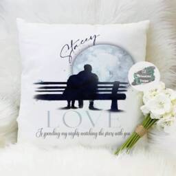 Personalised Couples Moon Cushion, Anniversary Gift - thumbnail 3