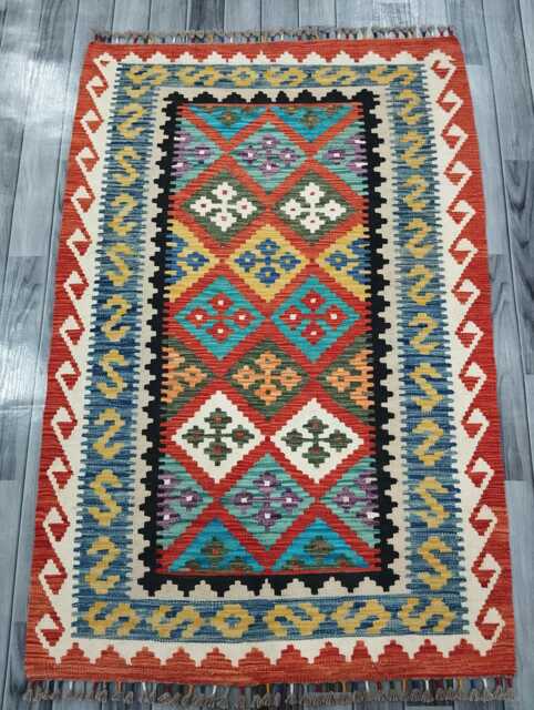 Heritage Tribal, Handmade Artisan Afghan Turkish Scandinavian Navajo Bohemian Flatweave Wool Multicolour Kilim Rug 152x100 cm - image 1