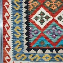 Heritage Tribal, Handmade Artisan Afghan Turkish Scandinavian Navajo Bohemian Flatweave Wool Multicolour Kilim Rug 152x100 cm - thumbnail 4