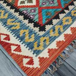 Heritage Tribal, Handmade Artisan Afghan Turkish Scandinavian Navajo Bohemian Flatweave Wool Multicolour Kilim Rug 152x100 cm - thumbnail 2