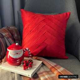 "Designer Pintucks, Textured, Striped Red Pillow Sham 24""x24""/26""x26" - thumbnail 3