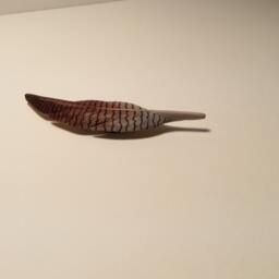 Hand Carved American Wigeon Feather With Magnet - thumbnail 2