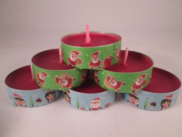 Christmas Tealight Candles, Washi Tape Decorated, Set Of 12 - thumbnail 1