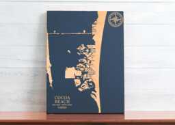 Cocoa Beach, Florida Map - Engraved Wood Coastal Wall Art Sign, Beach House Home Decor Nautical Print, Unique Personalized Family Gift - thumbnail 1