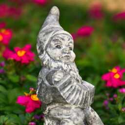 Concrete Gnome Statue With Accordion Elf Playing Figurine Stone Garden Musician Sculpture Outdoor Yard Ornament Music Lover Gift - thumbnail 2