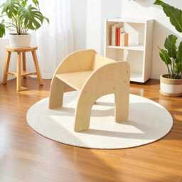 Montessori Kids Table & Chair Set, Natural Wood Furniture - thumbnail 4