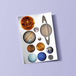 Solar System Wall Art Stickers Decals Space Themed Vinyl Sticker Kids Room Children's Bedroom - thumbnail 2