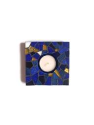 Midnight Blue Mosaic Candle Holder - thumbnail 1