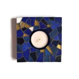 Midnight Blue Mosaic Candle Holder - thumbnail 2