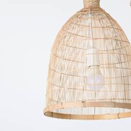 Handmade Bamboo Pendant Lamp Woven Asian Fishing Trap Light - thumbnail 3