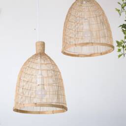 Handmade Bamboo Pendant Lamp Woven Asian Fishing Trap Light - thumbnail 2