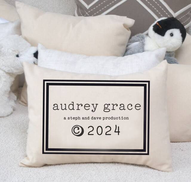 Personalized Baby Gift, Pillow, Trendy Baby, Twins Twin Shower Gift # - image 1