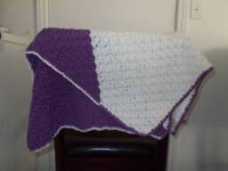 Purple & White Crochet Baby Blanket