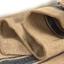 Antique Linen Cushion in Cobalt Blue Stripes - thumbnail 2