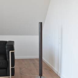 Designer Led Floor Lamp Made Of Wenge & Stainless Steel - thumbnail 4