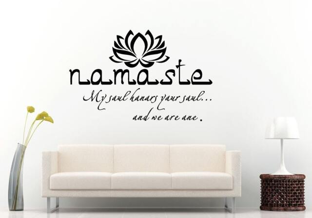 My Soul Hanars Your & We Are One Namaste Lotus Flower Quote Citation Saying Words Wall Decal Vinyl Sticker Mural Room Decor L1257 - image 1