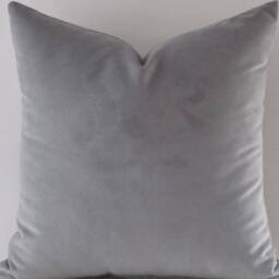 Gray Velvet Pillow Cover Solid Decorative Throw - thumbnail 4