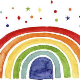 Rainbow & Stars Ink Style Children's Room Decor Removable Wall Stickers Decal Home D??cor Art Mural Fantasy Princess - thumbnail 2