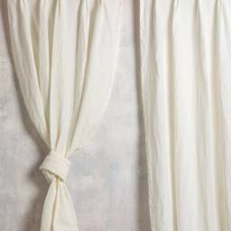 Linen Curtain-Linen Panel in Off White Color- Washed Curtain With Three Pinch Pleated - Width 28'' - 70cm X Custom Length - thumbnail 3