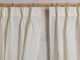 Linen Curtain-Linen Panel in Off White Color- Washed Curtain With Three Pinch Pleated - Width 28'' - 70cm X Custom Length - thumbnail 1
