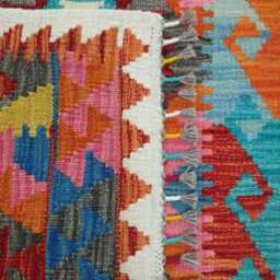 Kilim Rug Multicolour, Handmade Artisan Afghan Turkish Scandinavian Navajo Bohemian Flatweave Wool Multicolour 123x87 cm - thumbnail 3
