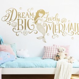 Dream Big Lovely Mermaid Wall Decal - Girls Nursery Decor, Decal, Quote Room - thumbnail 2
