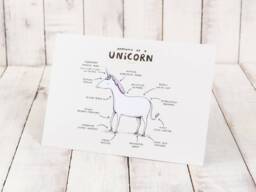 Anatomy Of A Unicorn A4 Signed Print Magical Horse - thumbnail 1