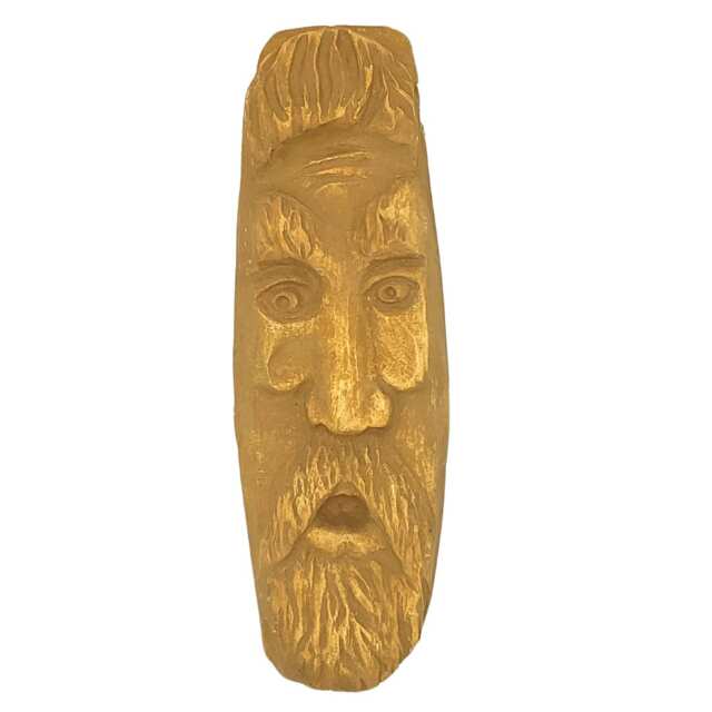 Face Plaque, Tree Spirit Wall Hanging in Gypsum Cement, Forest Spirit, Green Man, Fantasy Art, Garden Face, Tree Pagan Lore