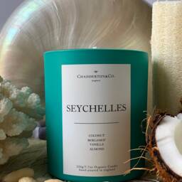 Seychelles Soy Wax Candle, Almond, Coconut Bergamot Scent, Vegan, Eco-Friendly - thumbnail 2
