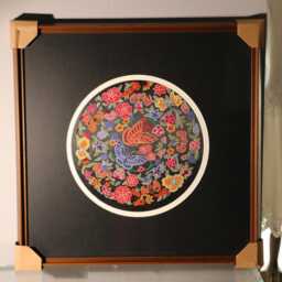 Phoenix & Peony Silk Embroidery Art Mandala Wall Decor, Symbol Of Rebirth - thumbnail 3