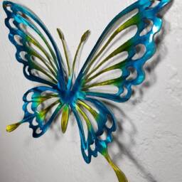 Metal Butterfly Wall Art, Decor, Garden, Aluminum Butterfly, Outdoor Butterflies For Girls Room - thumbnail 2