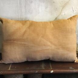 Vintage Handmade Tribal White Thai Textile Silk Cotton Pillow Cover in The Centre Of Vietnam - thumbnail 3