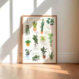 Botanical Plant Art Print Modern Houseplant Illustration - thumbnail 1