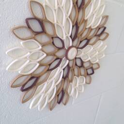 Large Dahlia Wall Art Beige Brown Geometric Paper Flower - thumbnail 4