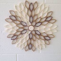 Large Dahlia Wall Art Beige Brown Geometric Paper Flower - thumbnail 3