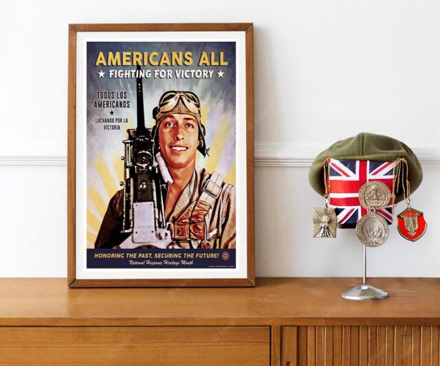 Reprint Of A Vintage Us Wwii Poster - Americans All Fighting For Victory - image 1
