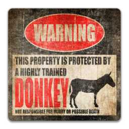 Donkey Warning Sign, Funny Farm Metal Wall Decor For Barn Or Property - thumbnail 3