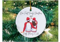 Personalized Family Christmas Bauble First Tree Decoration - thumbnail 1
