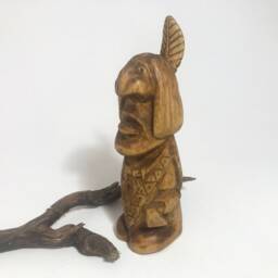 "Hand Carved Wooden Figurine ""Indian" - thumbnail 3