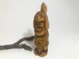 "Hand Carved Wooden Figurine ""Indian" - thumbnail 1