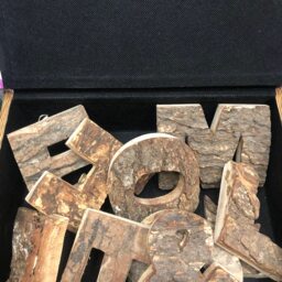 8cm Wooden Bark Numbers & Letters Wall Hanging Hand Made Wood Natural Name Sign - thumbnail 2