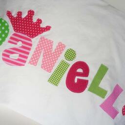Personalized Name Pillow Case Applique Letters in Your Choice Of Colors - thumbnail 2