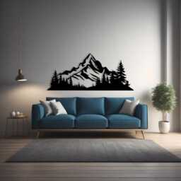 Black Mountain Metal Wall Art, Rustic Cabin Decor - thumbnail 2