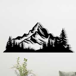 Black Mountain Metal Wall Art, Rustic Cabin Decor