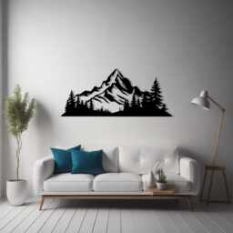 Black Mountain Metal Wall Art, Rustic Cabin Decor - thumbnail 3