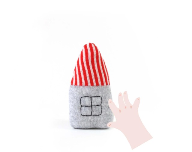 House Baby Rattle - Soft Knitted Newborn Toy Shower Gift - image 1