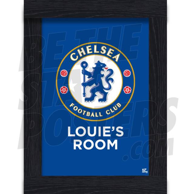 Chelsea Fc Personalised Crest Poster - Officially Licensed Product A4 A3 Framed