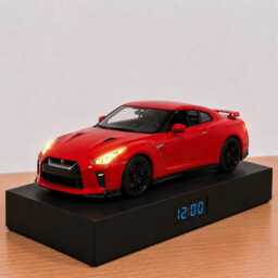 Nissan Gt-R - R35 Alarm Clock - Realistic Engine Sound, Working Headlights, Handmade, Car Enthusiast Gift