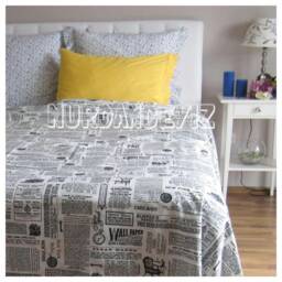 Twin Xl Duvet Cover - Newspaper Print Cotton Dorm Bedding - thumbnail 2